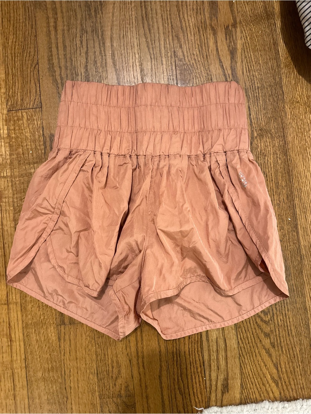 FP Movement by Free People High-Waist Flow Shorts in Dusty Coral